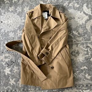 Zara Tan Double-Breasted Trench Coat